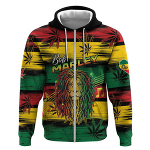 Personalised Rastafarian Lion Hoodie Cannabis Leaf Pattern