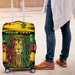 Personalised Rastafarian Lion Luggage Cover Cannabis Leaf Pattern