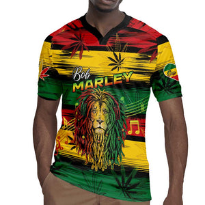 Personalised Rastafarian Lion Rugby Jersey Cannabis Leaf Pattern