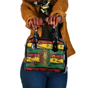 Personalised Rastafarian Lion Shoulder Handbag Cannabis Leaf Pattern