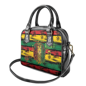 Personalised Rastafarian Lion Shoulder Handbag Cannabis Leaf Pattern