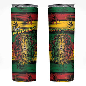 Personalised Rastafarian Lion Skinny Tumbler Cannabis Leaf Pattern