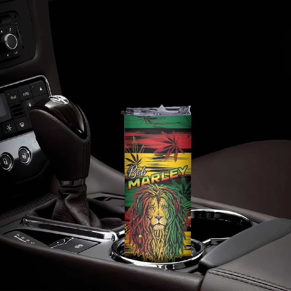 Personalised Rastafarian Lion Skinny Tumbler Cannabis Leaf Pattern