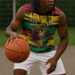 Personalised Rastafarian Lion Sleeveless Hoodie Cannabis Leaf Pattern - African Pride
