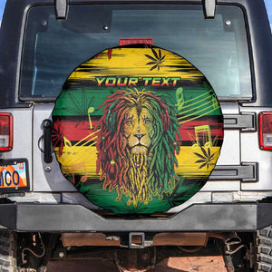 Personalised Rastafarian Lion Spare Tire Cover Cannabis Leaf Pattern