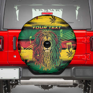 Personalised Rastafarian Lion Spare Tire Cover Cannabis Leaf Pattern