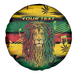 Personalised Rastafarian Lion Spare Tire Cover Cannabis Leaf Pattern