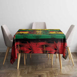 Personalised Rastafarian Lion Tablecloth Cannabis Leaf Pattern