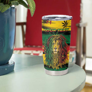 Personalised Rastafarian Lion Tumbler Cup Cannabis Leaf Pattern