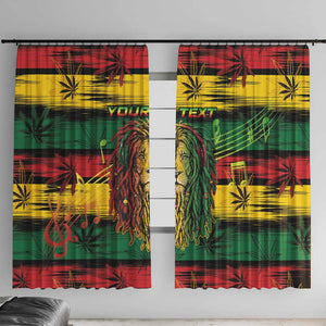 Personalised Rastafarian Lion Window Curtain Cannabis Leaf Pattern