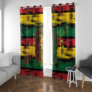 Personalised Rastafarian Lion Window Curtain Cannabis Leaf Pattern