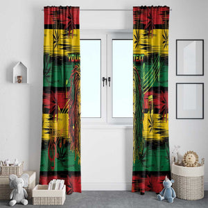 Personalised Rastafarian Lion Window Curtain Cannabis Leaf Pattern