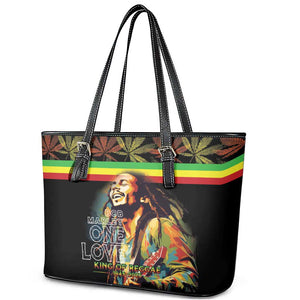 Jamaica Legend Bob Birthday Leather Tote Bag Thank You For The Memories