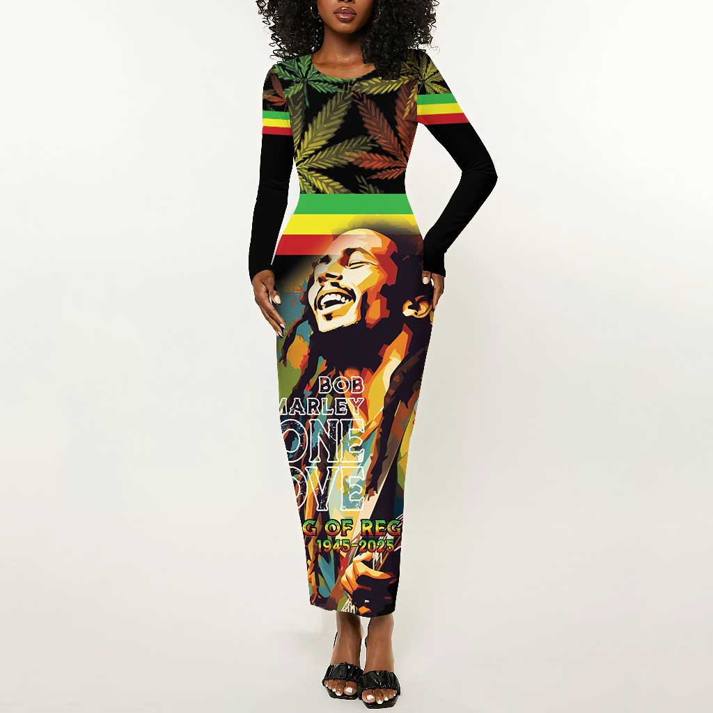 Jamaica Legend Bob Birthday Long Sleeve Bodycon Dress Thank You For The Memories