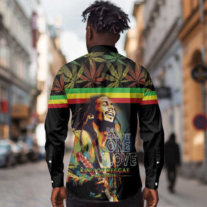 Jamaica Legend Bob Birthday Long Sleeve Button Shirt Thank You For The Memories