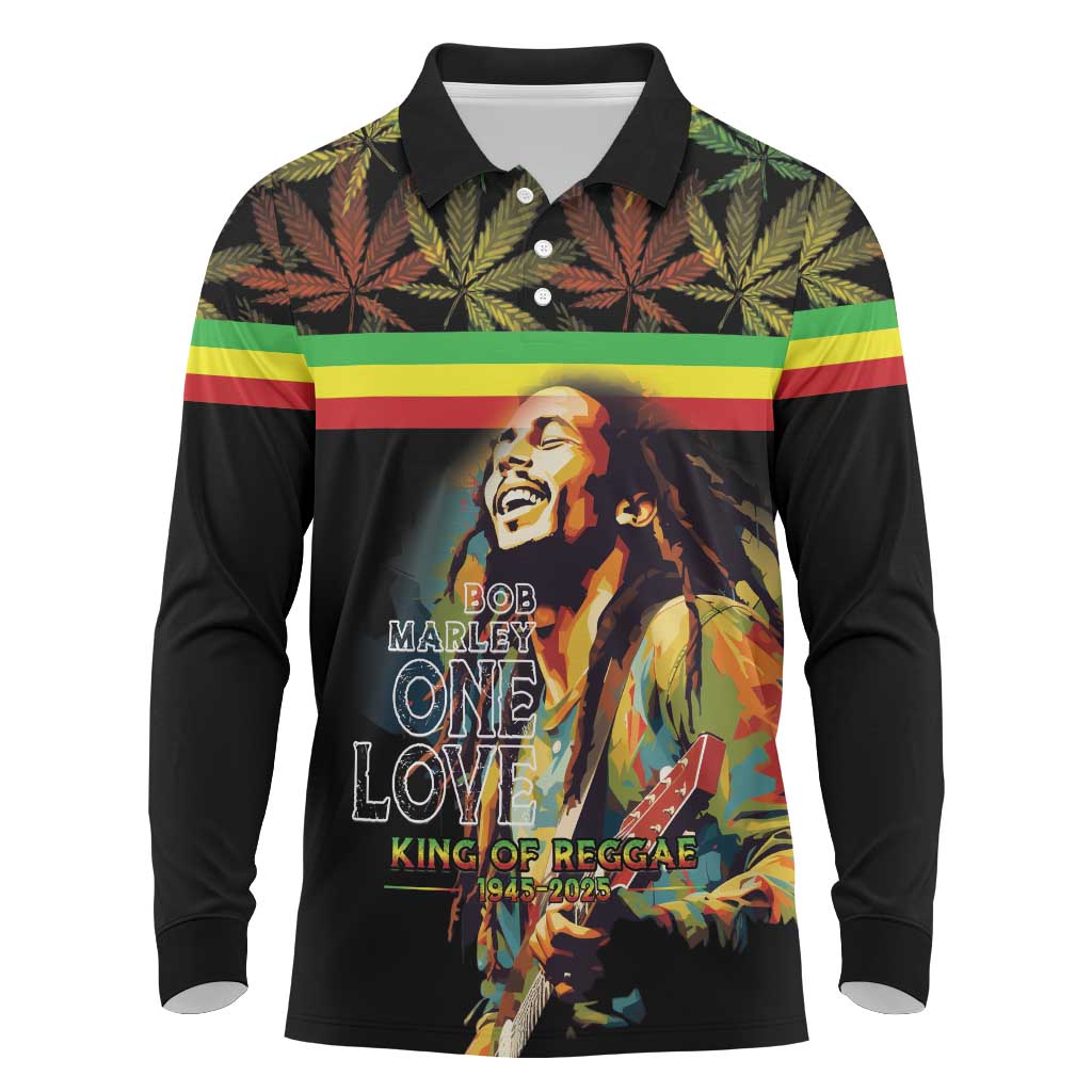 Jamaica Legend Bob Birthday Long Sleeve Polo Shirt Thank You For The Memories