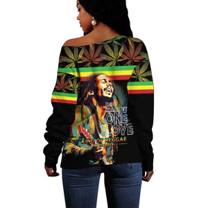 Jamaica Legend Bob Birthday Off Shoulder Sweater Thank You For The Memories