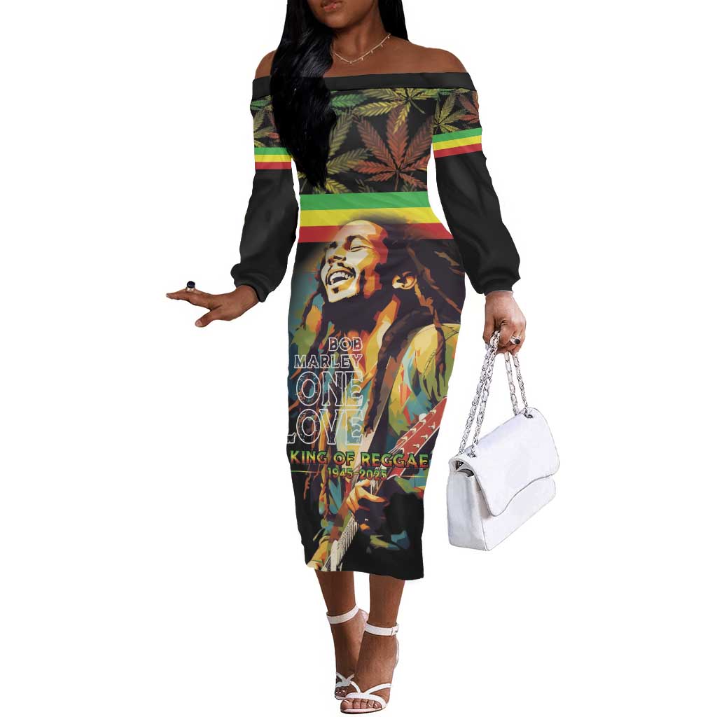 Jamaica Legend Bob Birthday Off The Shoulder Long Sleeve Dress Thank You For The Memories