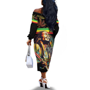 Jamaica Legend Bob Birthday Off The Shoulder Long Sleeve Dress Thank You For The Memories