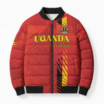 Custom Uganda Football Bomber Puffer Jacket Go Champions Cranes - African Pride