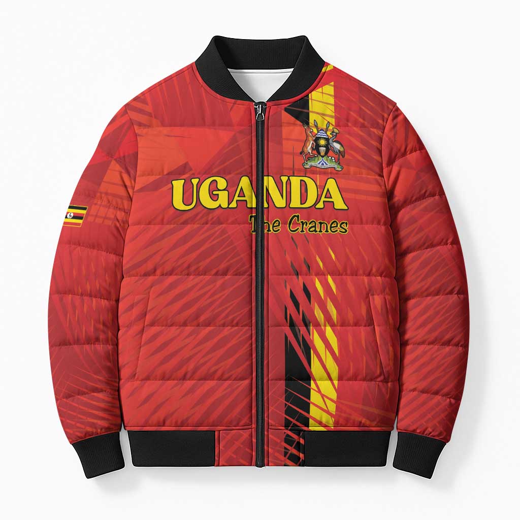 Custom Uganda Football Bomber Puffer Jacket Go Champions Cranes - African Pride