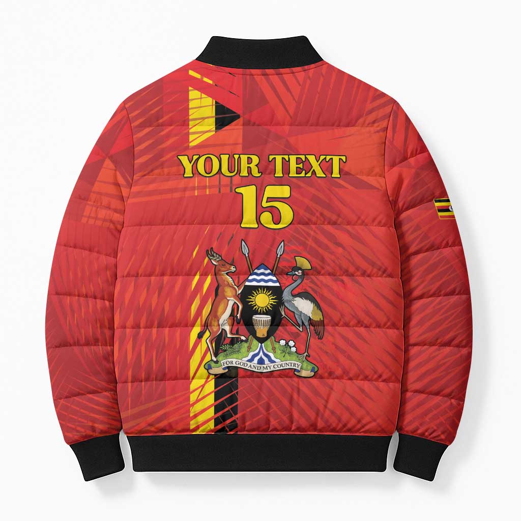 Custom Uganda Football Bomber Puffer Jacket Go Champions Cranes - African Pride