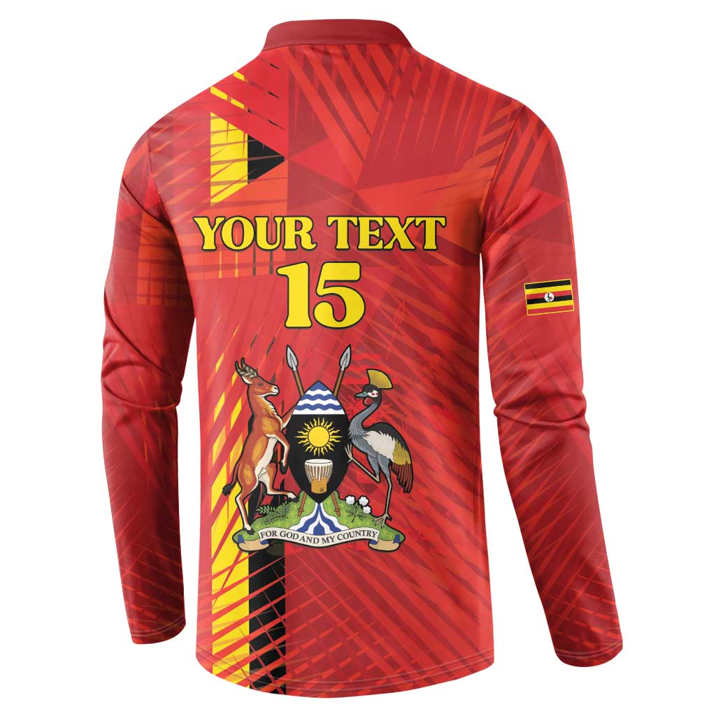 Custom Uganda Football Button Sweatshirt Go Champions Cranes