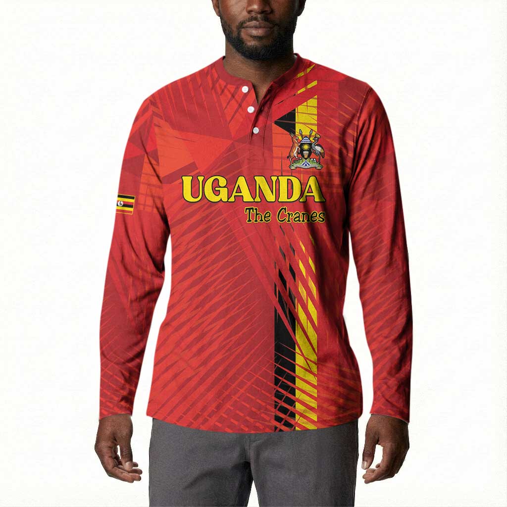 Custom Uganda Football Button Sweatshirt Go Champions Cranes