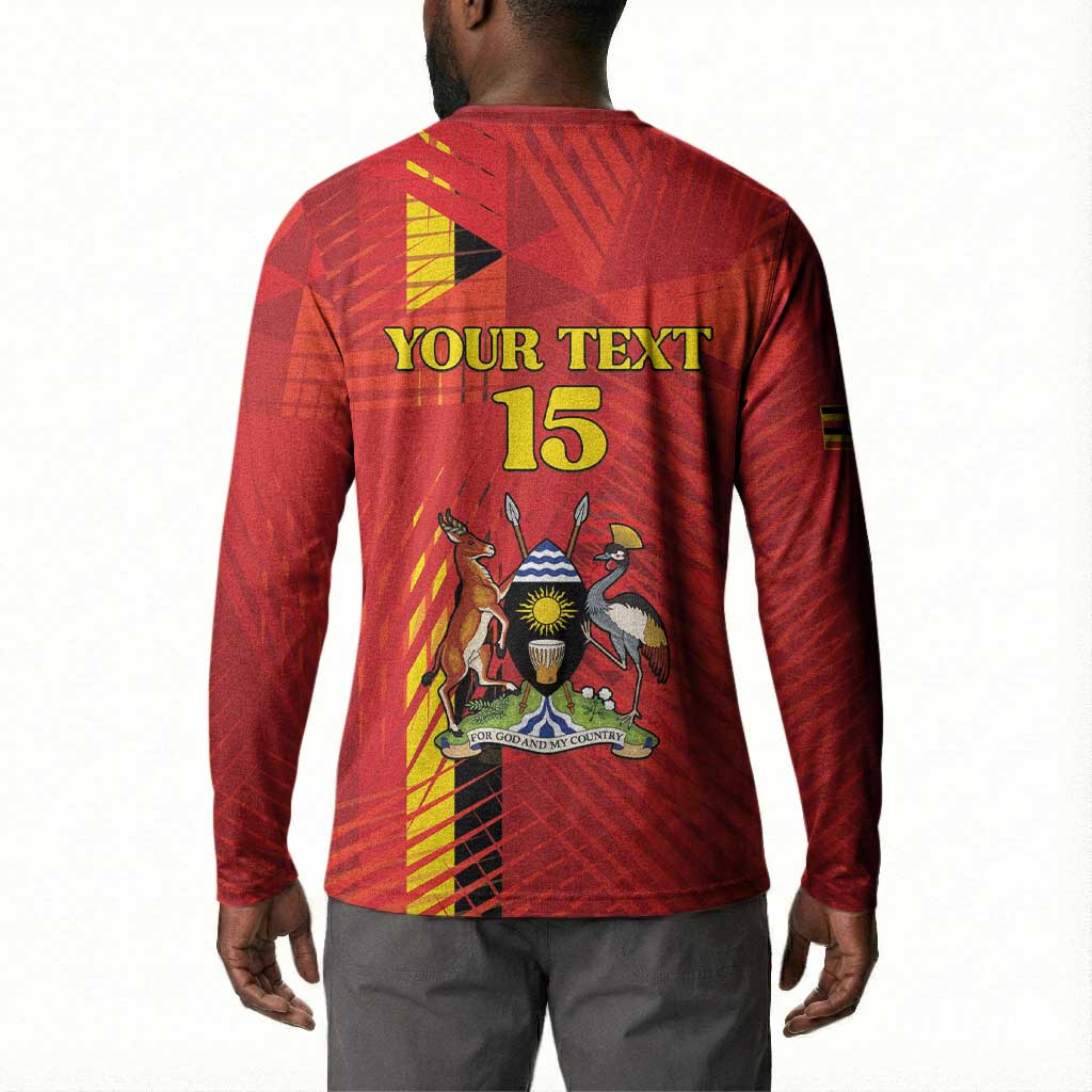 Custom Uganda Football Button Sweatshirt Go Champions Cranes