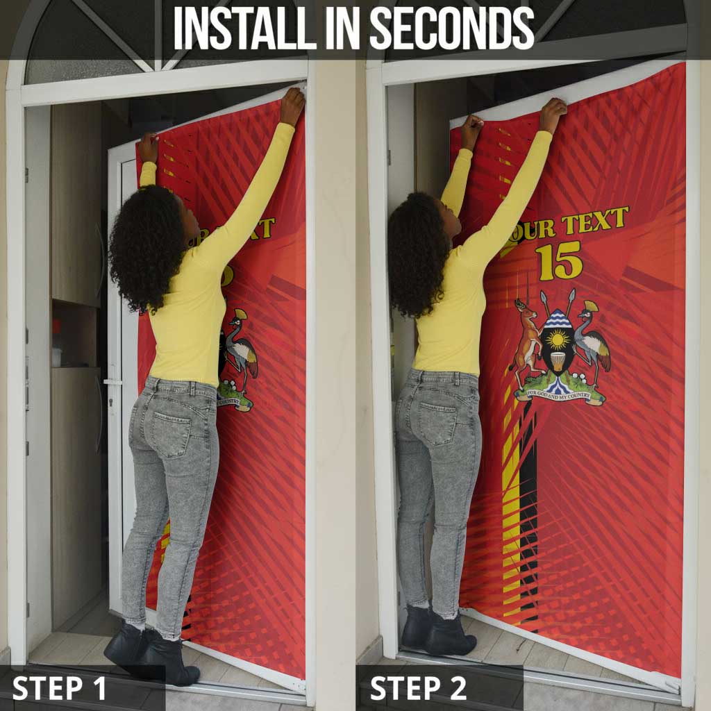 Custom Uganda Football Door Cover Go Champions Cranes - African Pride