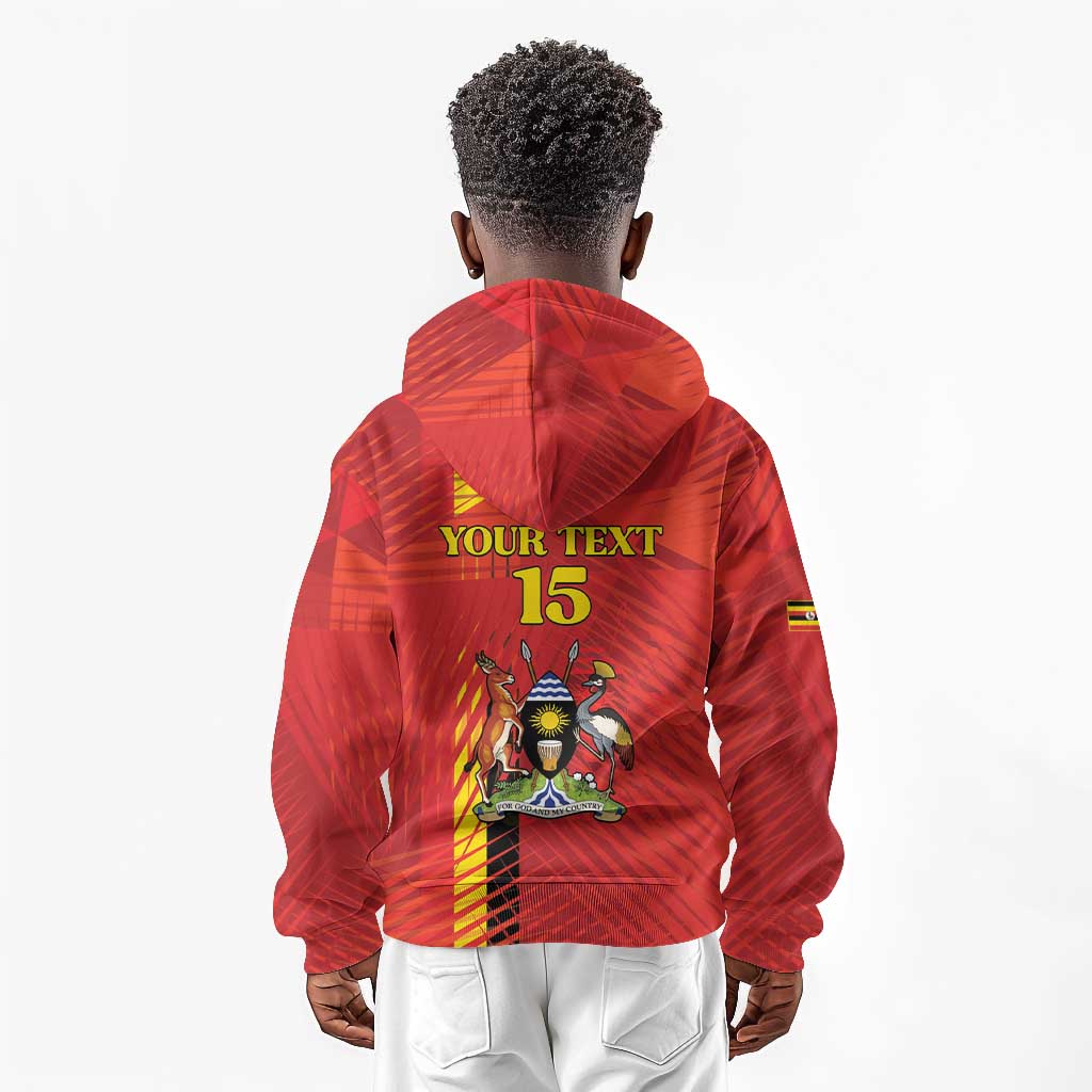 Custom Uganda Football Kid Hoodie Go Champions Cranes - African Pride