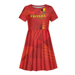 Custom Uganda Football Kid Short Sleeve Dress Go Champions Cranes LT15