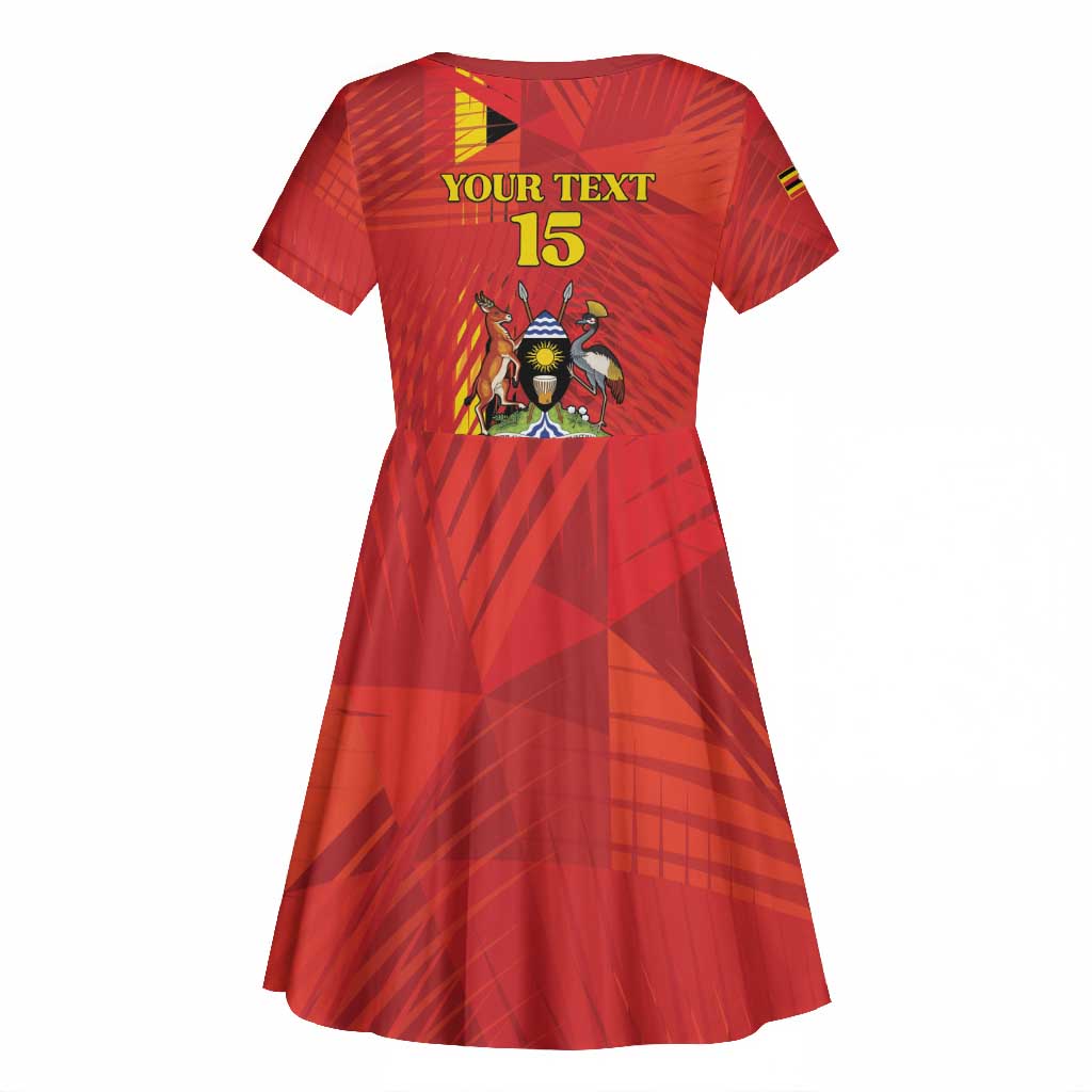 Custom Uganda Football Kid Short Sleeve Dress Go Champions Cranes LT15