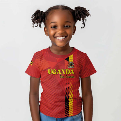 Custom Uganda Football Kid T shirt Go Champions Cranes LT15
