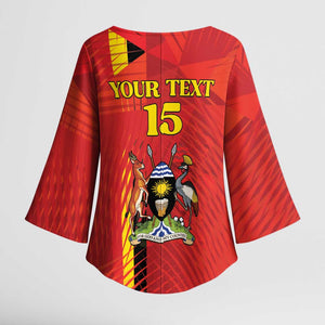 Custom Uganda Football Kimono Sleeve Blouse Go Champions Cranes - African Pride