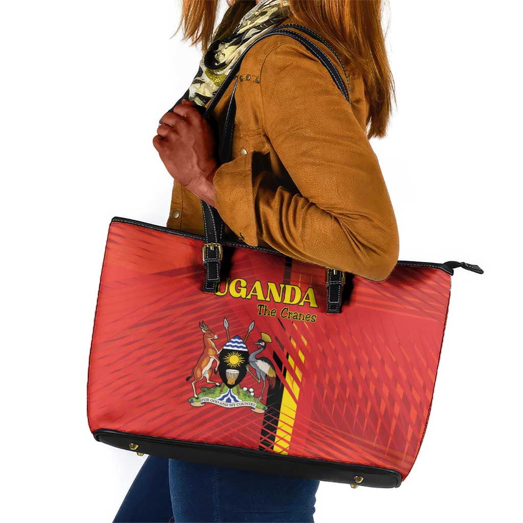 Uganda Football Leather Tote Bag Go Champions Cranes - African Pride