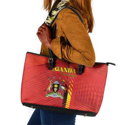 Uganda Football Leather Tote Bag Go Champions Cranes - African Pride