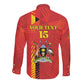 Custom Uganda Football Long Sleeve Button Shirt Go Champions Cranes - African Pride