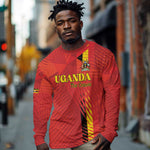 Custom Uganda Football Long Sleeve Shirt Go Champions Cranes - African Pride