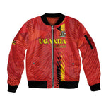 Custom Uganda Football Sleeve Zip Bomber Jacket Go Champions Cranes - African Pride
