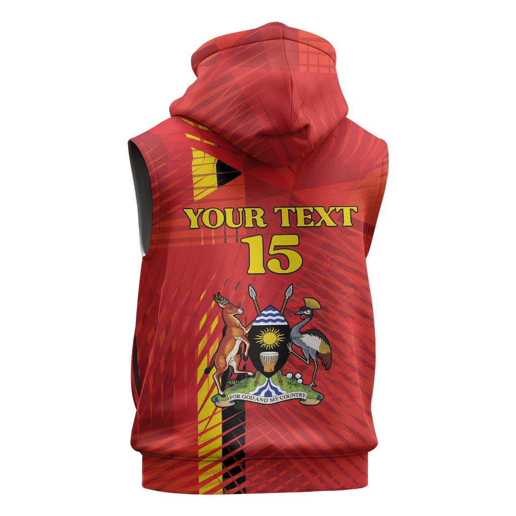 Custom Uganda Football Sleeveless Hoodie Go Champions Cranes - African Pride