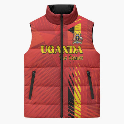 Custom Uganda Football Sleeveless Puffer Jacket Go Champions Cranes - African Pride
