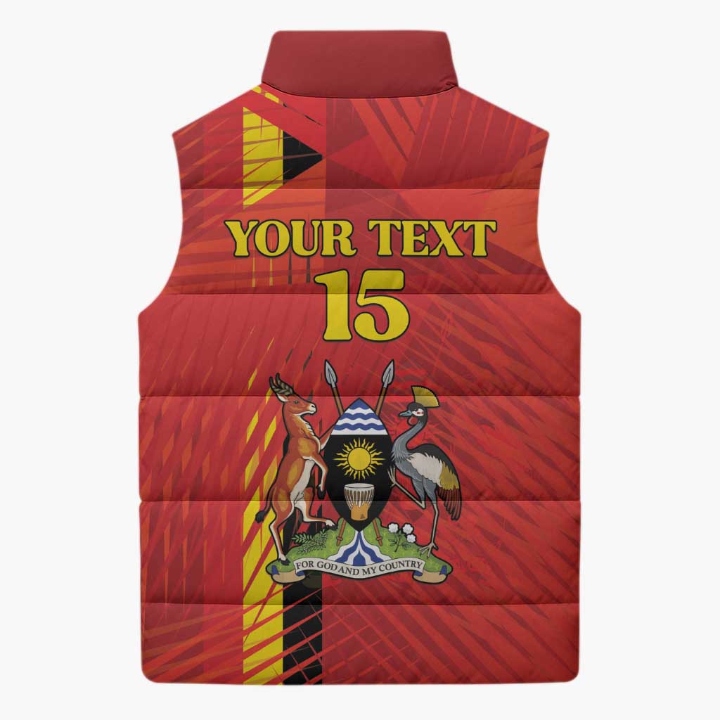 Custom Uganda Football Sleeveless Puffer Jacket Go Champions Cranes - African Pride
