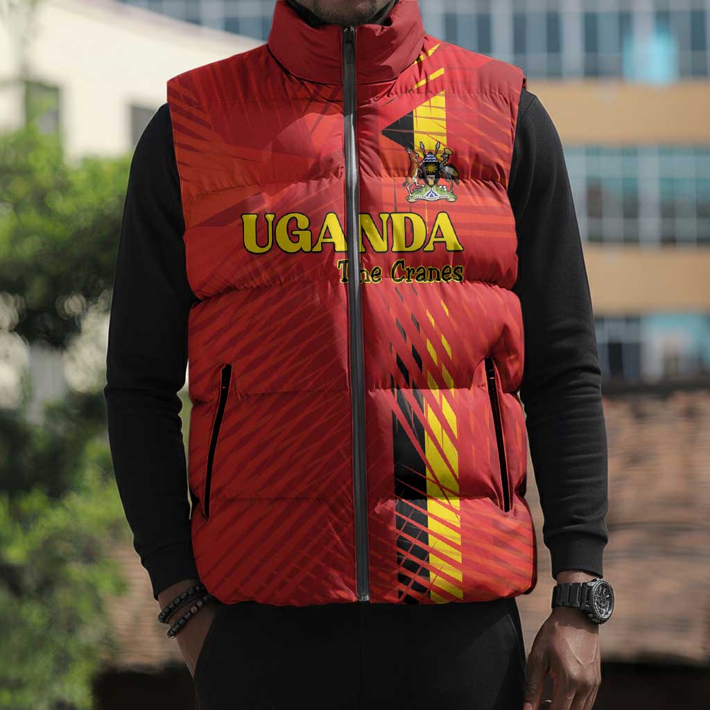 Custom Uganda Football Sleeveless Puffer Jacket Go Champions Cranes - African Pride