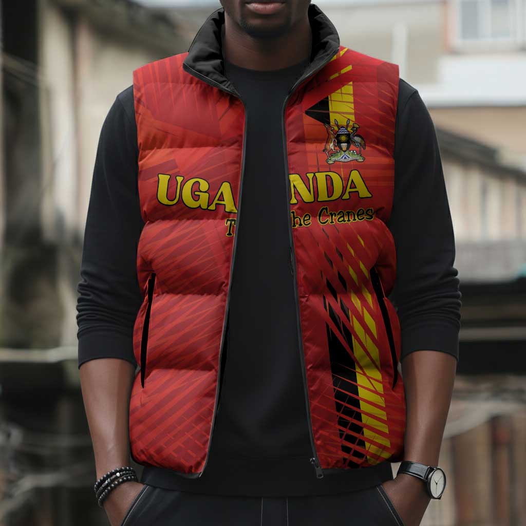 Custom Uganda Football Sleeveless Puffer Jacket Go Champions Cranes - African Pride