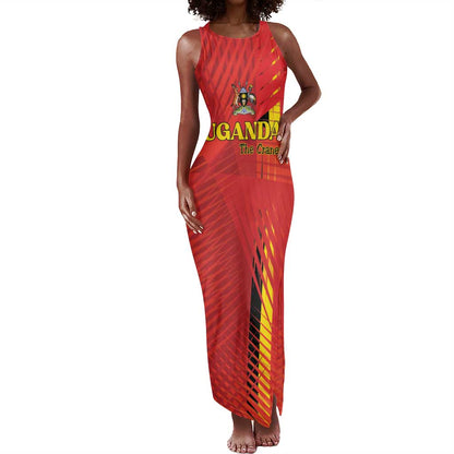 Custom Uganda Football Tank Maxi Dress Go Champions Cranes - African Pride
