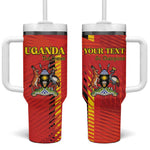 Custom Uganda Football Tumbler With Handle Go Champions Cranes - African Pride