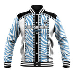 Custom Botswana Football Baseball Jacket Botswana Rising Again - Black - African Pride