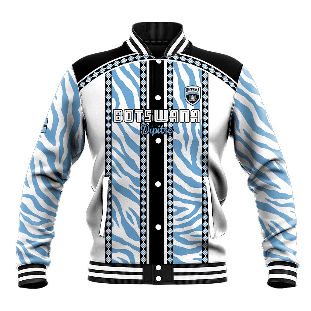 Custom Botswana Football Baseball Jacket Botswana Rising Again - Black - African Pride