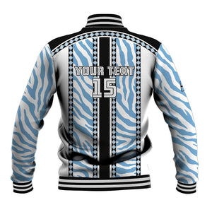 Custom Botswana Football Baseball Jacket Botswana Rising Again - Black - African Pride